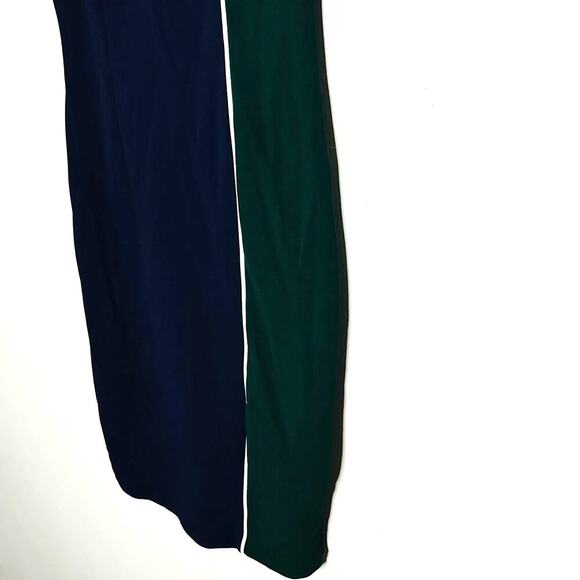 ALEXIA ADMOR Green Navy Colorblock Sleeveless Crepe Sheath Midi Dress Size M - Picture 5 of 13
